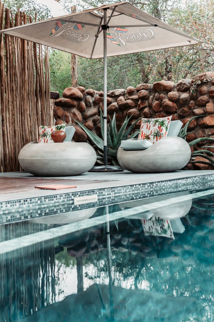 Outdoor Pool area at Luxury accommodation near Kruger National Park.